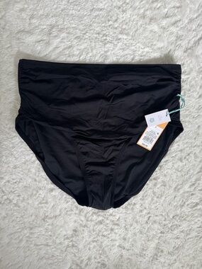 Kona Sol Black High-Waist Women's Swim Bottom